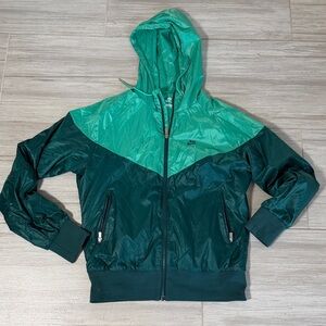 Nike The Windrunner Teal & Dark Green Windbreaker Jacket size large rain jacket